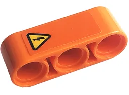 Technic, Liftarm Thick 1 x 3 with Electricity Danger Sign Pattern (Sticker) - Set 42141