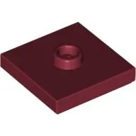 Plate Special 2 x 2 with Groove and Center Stud (Jumper) / Dark Red
