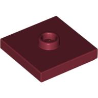 Lego Plate Special 2 x 2 with Groove and Center Stud (Jumper) / Dark Red