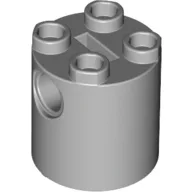 Brick Round 2 x 2 x 2 Robot Body, Axle Holder '+' Orientation / Light Bluish Gray
