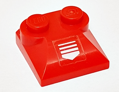 Lego Slope, Curved 2 x 2 x 2/3 with 2 Studs and Curved Sides with White Arrow Pattern  (Sticker) - Set 7701