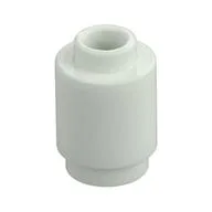 Brick Round 1 x 1 Open Stud / Glow in Dark White