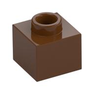 Lego Plate 1 x 1 x 2/3 with Open Stud / Reddish Brown