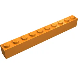 Brick 1 x 10 / Orange