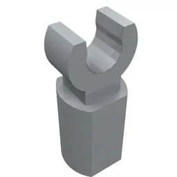 Bar Holder with Clip / Light Bluish Gray
