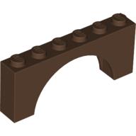 Lego Brick Arch 1 x 6 x 2 - Thick Top with Reinforced Underside / Brown