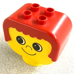 Duplo Head with Red Hair, no Freckles / Yellow