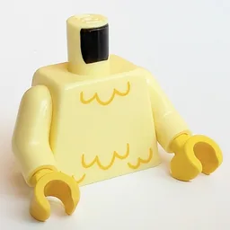 Torso Chicken Costume, Orange Feather Print, Bright Light Yellow Arms, Yellow Hands / Bright Light Yellow