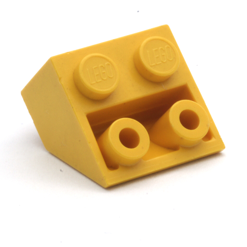 Lego Brick Sloped Inverted 45° 2 x 2 [Ovoid Bottom Pin, Small Stud Holes] / Yellow