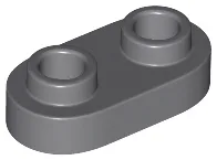 Plate Special 1 x 2 Rounded with 2 Open Studs / Dark Bluish Gray