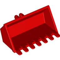 Construction Vehicle Bucket 3 x 6, 7 Hinge Teeth / Red
