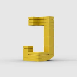 3D Letter J 3x3x5