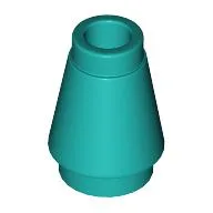 Cone 1 x 1 [Top Groove] / Dark Turquoise