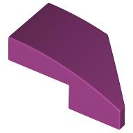 Lego Brick Wedged, Curved 2 x 1 with Stud Notch Left / Magenta