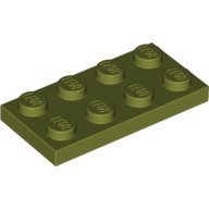 Lego Plate 2 x 4 / Olive Green