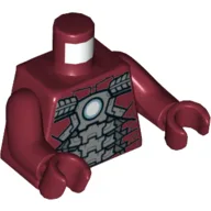 Torso Armour with Light Bluish Gray Plates, Light Blue/White Circle (Arc Reactor) Print (Iron Man), Dark Red Arms and Hands / Dark Red