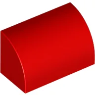 Brick Curved 1 x 2 x 1 No Studs / Red