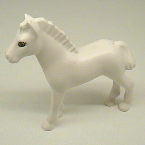 Lego Belville, Animal, Horse / Foal with Dark Orange Iris / White