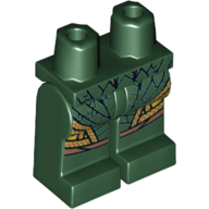Lego Hips and Dark Green Legs with Outlined Scales and Gold Armor Print / Dark Green