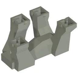 Animal / Creature Body Part, Dinosaur, Triceratops / Stegosaurus / Three-Headed Dog Legs / Light Gray