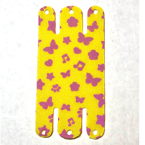 Lego Hammock, with Dark Pink Flowers, Butterflies, Hearts, and Music Notes Pattern / Yellow