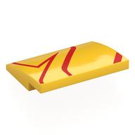 Lego Brick Curved 4 x 3 x 2/3 No Studs with Red Lines print