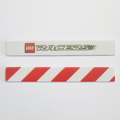 Lego Barrier, Lego and Racers Logos One Side, Red Danger Stripes on Reverse / White