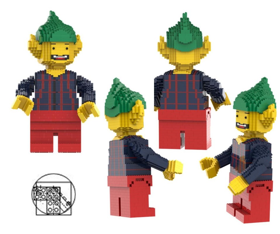 Lego Maxi Figure Elf dark blue shirt, dark blue arms and red legs