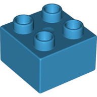 Lego Duplo Brick 2 x 2 / Dark Azure