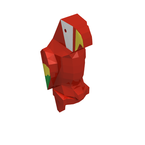 Lego Animal, Bird, Parrot with Coloured Feathers Print / Red