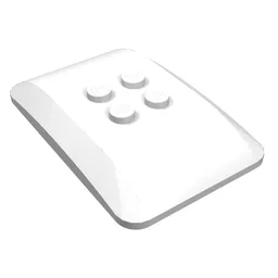 Brick Curved 6 x 4 x 2/3 Quad Curved with 2 x 2 Studs / White