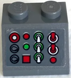 Slope 45 2 x 2 with Control Panel with Red, White and Green Buttons, Levers and Lights Pattern (Sticker) - Set 75872