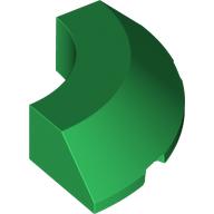 Lego Brick Round Corner 4 x 4 x 1 with Bottom Cut Outs, No Studs, Flat Top / Green