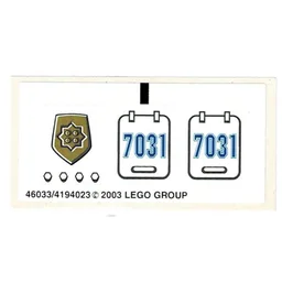 Sticker Sheet for Set 7031-1 / [No Color/Any Color]