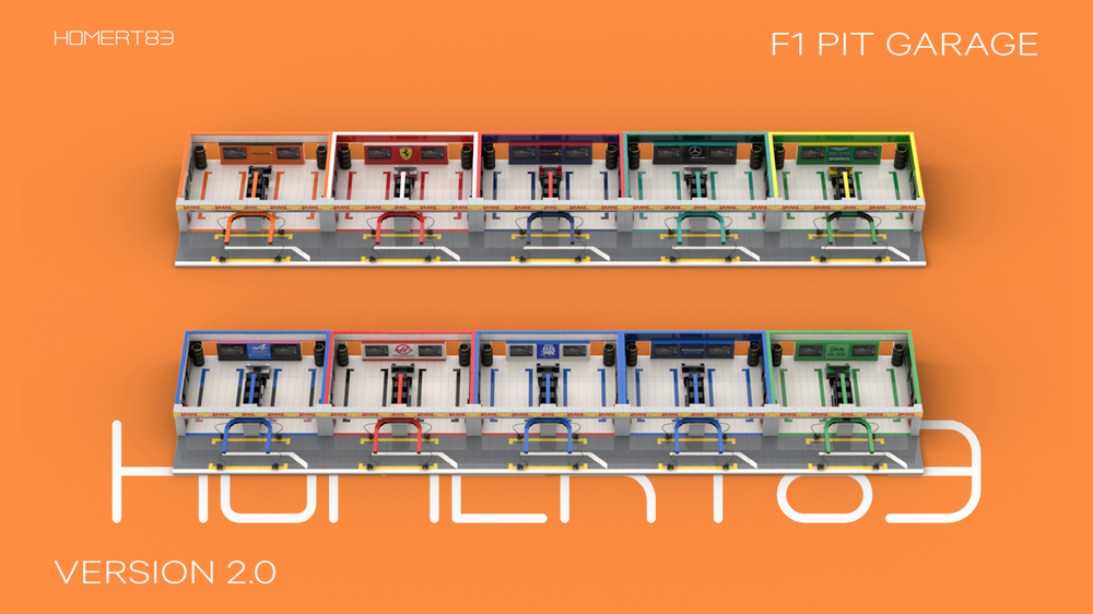 Lego Formula One Redesign Pit Lane and Garages - F1 2025 Season v2