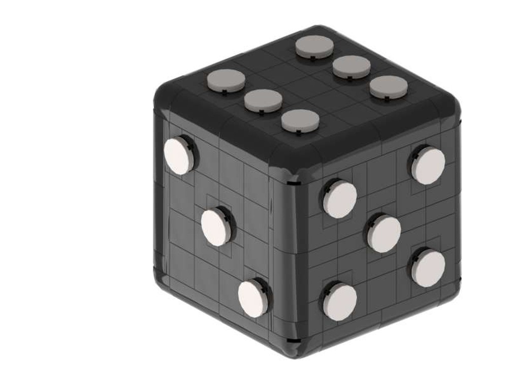 Lego Large dice smooth and rounded / Großer Würfel glatt und abgerundet