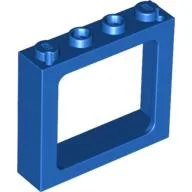 Window 1 x 4 x 3 Train with Shutter Holes and Solid Studs on Ends / Blue