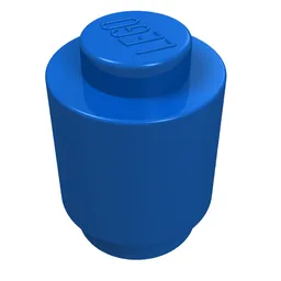 Brick Round 1 x 1 Solid Stud / Blue