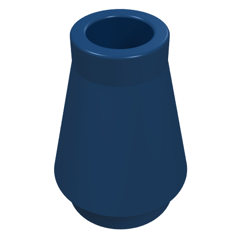 Lego Cone 1 x 1 [No Top Groove] / Dark Blue