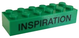 Brick 2 x 6 with Black 'INSPIRATION' Pattern (2019 Boost! Summit)
