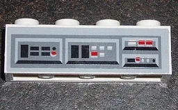 Brick 1 x 4 with Control Panel Pattern (Sticker) - Set 6211