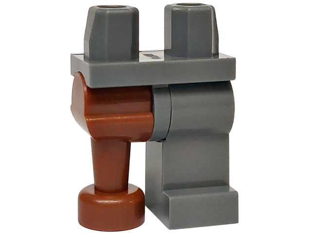 Lego Hips and 1 Dark Bluish Gray Left Leg, 1 Reddish Brown Pirate Peg Leg