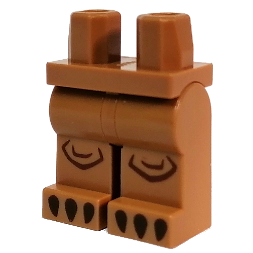 Lego Hips with Reddish Brown Knees, Black Claws print, Blue Legs and Dark Brown Boots Pattern