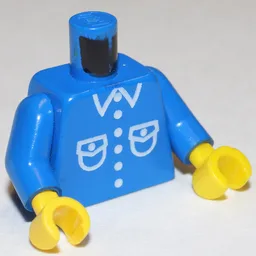 Torso, Shirt, Patch Pocket Print, Blue Arms, Yellow Hands