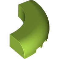Lego Brick Round Corner 5 x 5 x 1 Curved, Bottom Cut Outs, No Studs, 9 Bottom Tubes / Lime