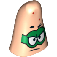 Lego Minifig Head Special, Starfish with Bright Green Mask Print (Patrick)