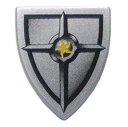 Shield Triangular with Black and Silver Blacksmith Star Print