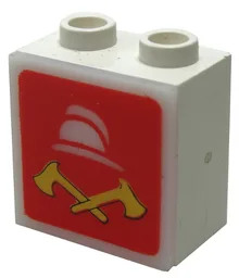 Electric, Light 1 1/8 x 2 x 1 2/3 Cabinet with Lamp Holes (Sign Back) with Milky White Electric, Light 2 x 2 Clip-On Plate with Fire Logo Pattern (2383 / 2384pb08)