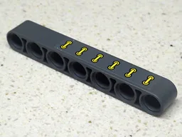 Technic, Liftarm Thick 1 x 7 with 6 Yellow Clamps Pattern (Sticker) - Set 42035