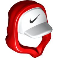Lego Hood over Cap White with Nike Logo print / Red
